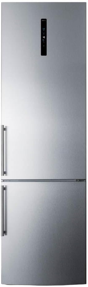 Summit 24" Refrigerator, Freezer w Icemaker, Stainless Steel - FFBF181ES2IM | 11.7 cu.ft Capacity, Bottom Mount Freezer, Counter Depth