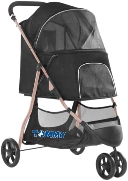 Tommy Evcil Hayvan Arabası Siyah 74.5 * 52.2 * 98cm Max 15kg