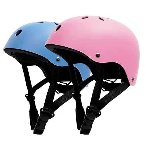 Kids Bike Helmet 2 Pack, Adjustable Toddler Helmet for Age 3-14 Boys Girls, Multi-Sport Helmet for Skateboard Roller Skateing Bicycle Scooter Blance Bike