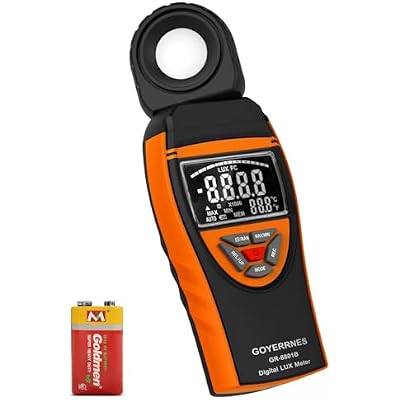 Illuminance Light Meter, Digital Lux Foot Candles Meter 0.1~400,000 Lux 0.1~40,000 FC with 270o Rotatable Detector, Lumen Meter Luxmeter for Indoor Outdoor