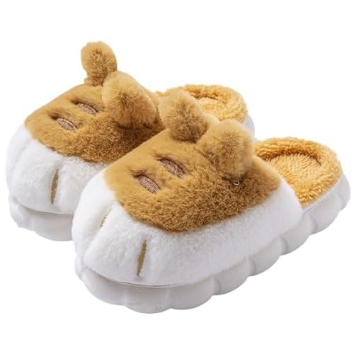 Animal Slippers for Women Cute Paw Slippers Men Cozy House Fuzzy Winter Slippers Funny Adult Cotton Slippers