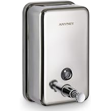 anydry Commercial Soap Dispenser Wall Mount, Polished Stianless Steel Finish Manual Liquid Soap Dispenser - 37oz (1100ml) Model AD1003