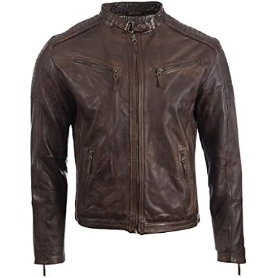 Aviatrix Mens Super Soft Real Leather Fashion Jacket with Side Detailing VO3W