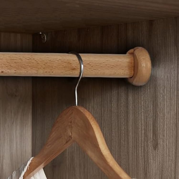 Wooden Oval Closet Rod 8 12 22 36 48 69 ,Hanging Clothes Wardrobe Rods Laundry Room Shoe Cabinets Hotel Guest Room Clothing Pole with End Supports,Load 80kg