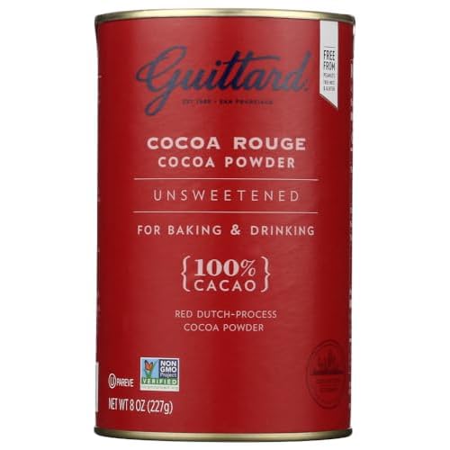 E Guittard Cocoa Powder, Unsweetened Rouge Red Dutch Process Cocoa, Two 2 8oz Cans
