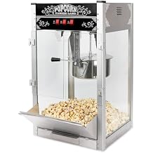 Commercial Popcorn MAKER Machine, 16 Oz Kettle, 1440 W Countertop Popcorn Maker for 80 Cups per Batch, Theater Style Popcorn Maker Machine with 3-Switch Control Steel Frame Tempered Glass Doors