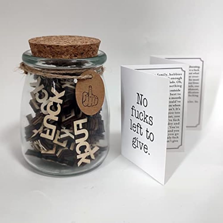 UC Fuck to Give,Jar of Fuck Gift Jar 8oz,Give a Fuck in a Bottle Gag Gift Birthday,Christmas,Holiday,Funny Gift,Gift to Friend,Anniversaries Gift for Valentines Day Encouragement Gift
