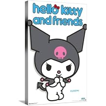 Trends International Hello Kitty and Friends: Hello - Kuromi Feature Series Canvas Wall Poster, 14.72" x 22.37", Stretched Canvas