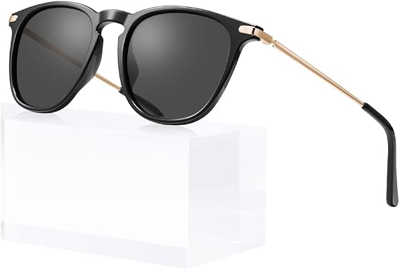 CARFIA Retro Lightweight Polarized Sunglasses for Women UV Protection, Square Ladies Sunnies Outdoor Driving Eyewears CA32R