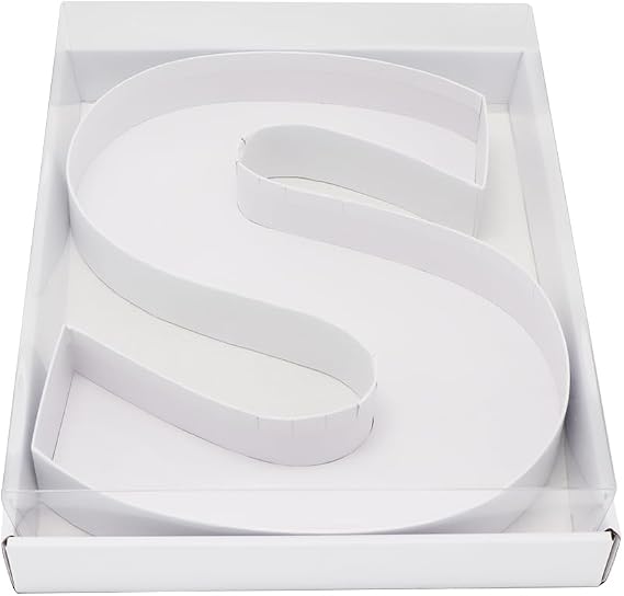 WENPACK 12.5" Cardboard Letter Shaped Mache Decorative Strawberries Fillable Sweets Candy Box with Clear Lid (White, S)