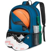 YOREPEK Basketball Backpack, Lightweight Basketball Bag with Ball Holder & Shoes Compartment, Sports Backpack Training Equipment Fit Soccer Volleyball Football