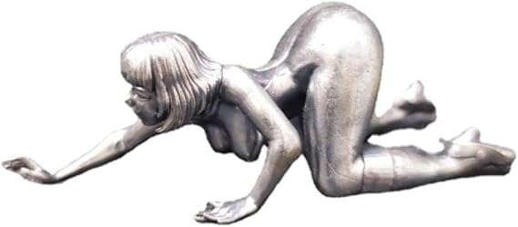 Pure Copper Sexy Girl Woman Body Statue, Lying Kneeling Posture, Mature Female Model, Ketone Body Miniatures