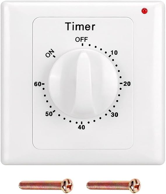 Mechanical Countdown Timer Socket - 60 Minute Programmable Switch, 220V 10A, Electrical Appliance Controller