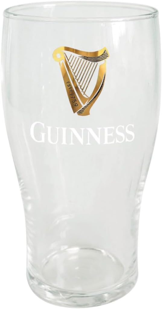 Shamrock Gift Company Guinness Pint Glass - Traditional Tulip Design - Single