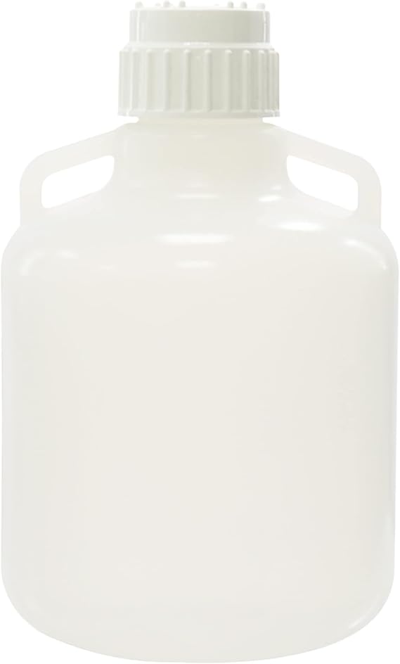 2.6 Gallon Jug, Round Plastic Jug, PP Material Carboy, Vol.10L, with Screw Closure and Integrated Shoulder Lifting Handle, CARB10A1