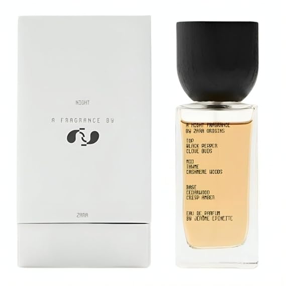 Zara A Night Men Perfume Sensual & Enigmatic Fragrance with Black Pepper Clove Amber & Smoked Woods Scent by Jerome Epinette EDP Eau de Parfum 50ml (1.69 fl. oz.)