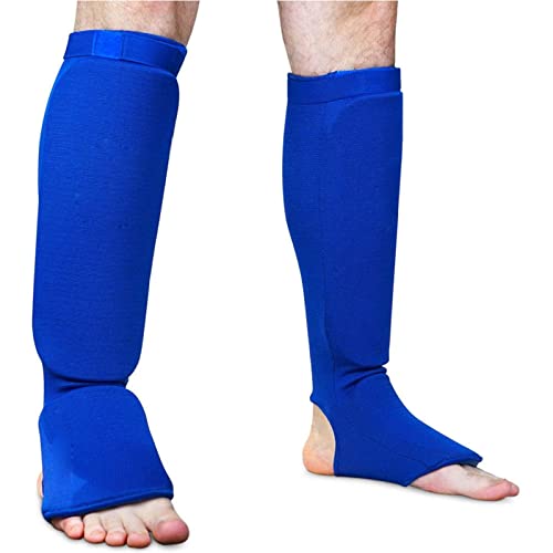 Taekwondo Cloth Calf Shin Instep Foot Protector Guards, Martial Arts MMA Boxing Training Leg Protective Gear for Men Women Youth Muay Thi Sparring Karate Foowear