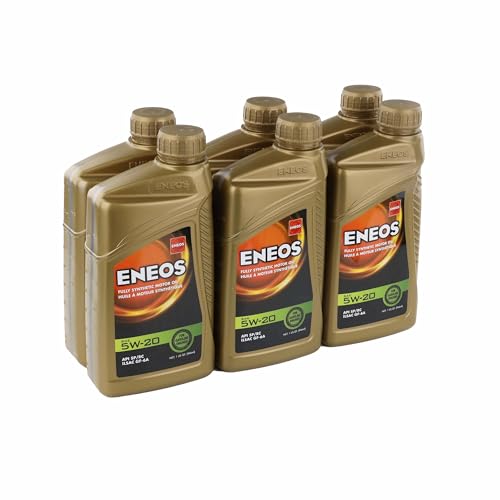 ENEOS 3241-302 5W-20 Fully Synthetic Motor Oil, 1 Quart, 6 Pack