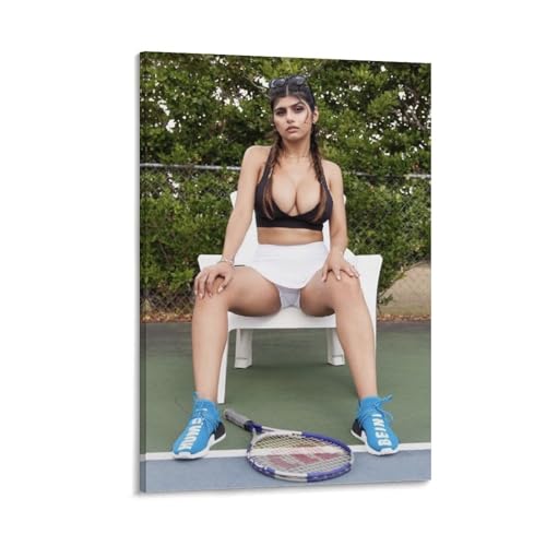 WIOLPCH Mia Khalifa Sexy Poster Big Boobs Hot Bikini Poster 11 Canvas Painting Wall Art Poster for Bedroom Living Room Decor Pictures For Living Room Bedroom Decor 12x18inch30x45cm, Frame-style