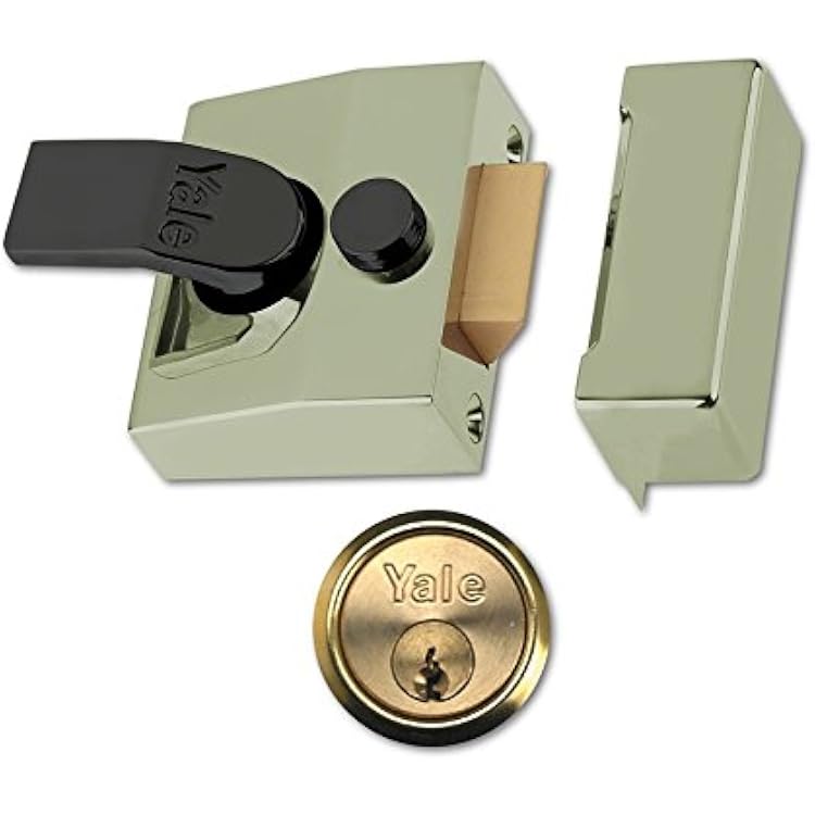 YALE YAL85BLXPL B-85-BLX-PB-40-Deadlocking Nightlatch Brass Finish-High Security with Automatic Deadlock, Brasslux, 40