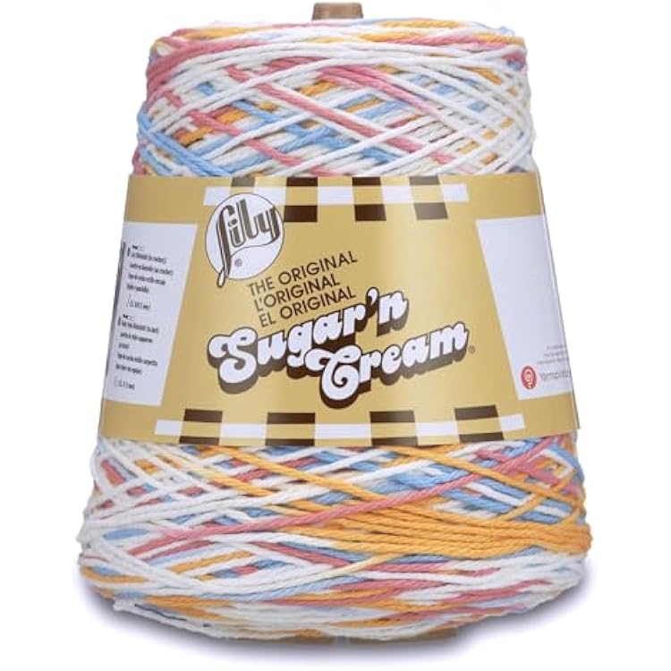 Lily - 10300202612 Sugarn Cream Cotton Cone Yarn, 14 oz, Kitchen Breeze Ombre, 1 Cone