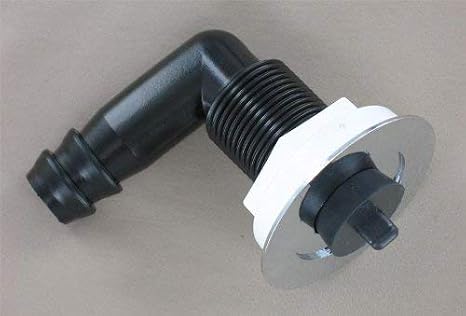 Elbow Sink Drain w/Chrome Flange & Stopper, 3/4" Hose Barb.