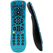 Philips Universal Remote Control Replacement for Samsung, Vizio, LG, Sony, Sharp, Roku, Apple TV, RCA, Panasonic, Smart TVs, Streaming Players, Blu-ray, DVD, Simple Setup, 3 Device, Blue, SRP3249B/27