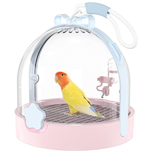 Birdcages,Carriers,Small Bird Travel Cage Carrier, Bird Carry Transport Bag,Small Animal Carrier, Travel Carry-Out Cage with Water Bottle.Pink