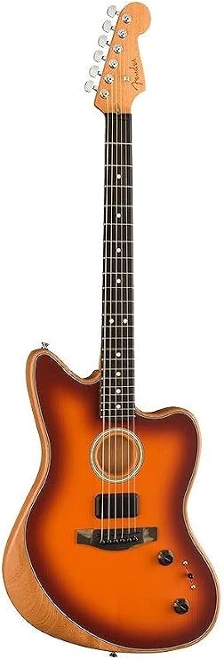 Fender American Acoustasonic Jazzmaster Acoustic Electric Guitar, Tobacco Sunburst, Ebony Fingerboard, with Gig Bag