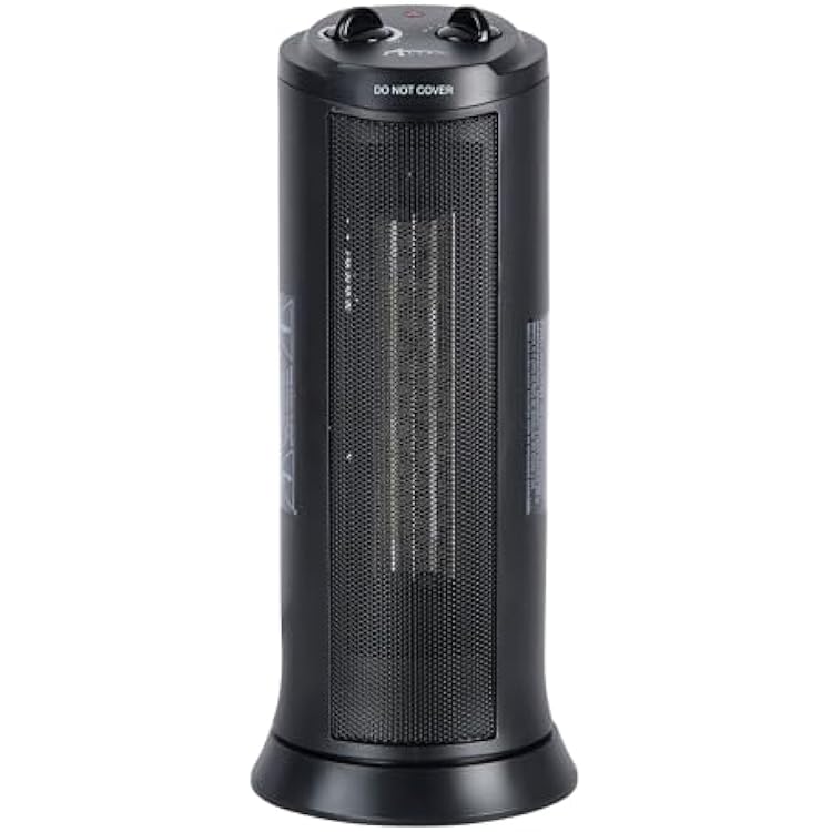 Alera Mini Tower Ceramic Heater, 1,500 W, 7.37 x 7.37 x 17.37, Black