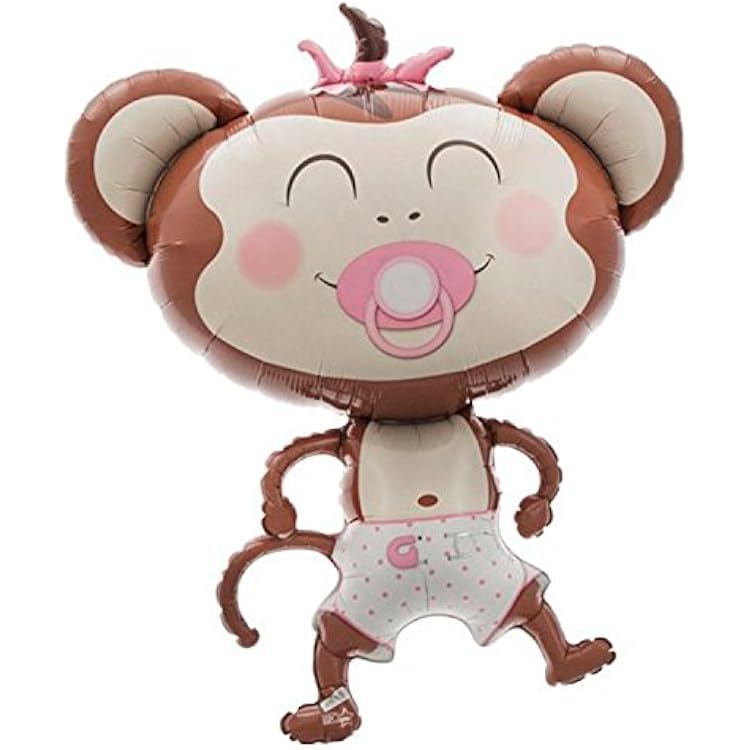 Northstar 62854 Baby Girl Monkey Foil Mylar Party Balloon, 41, Multicolor, Pack of 1