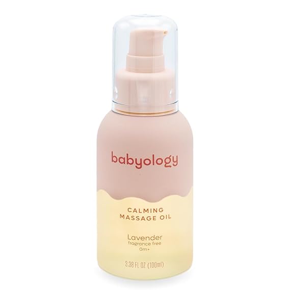 Babyology - Calming baby oil for Newborn with Baby essential oils - 3,38 Fl. Oz (100ml) - Lavender - Nourishing and Moisturizing Massage for Bonding