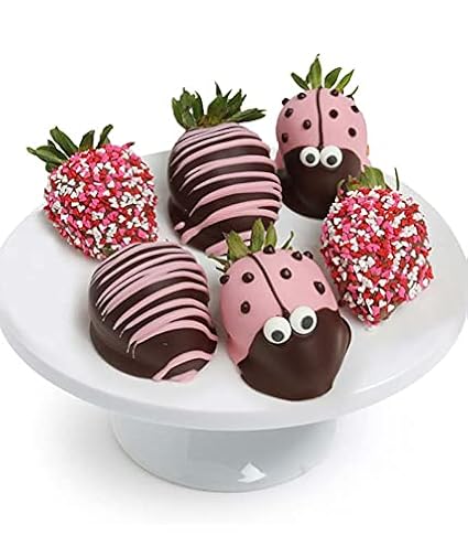From You Flowers Ladybug Chocolate Covered Strawberries - 6 Belgian Dipped Hand-Decorated Berries for Birthday & Get Well Gifts
