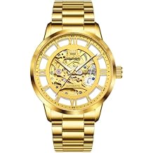 OLEVS Automatic Watches for Men 43MM Skeleton Large Dial 3Hand Self Winding Watch Stainless Steel Dress Luxury Mechanical Waterproof Luminous Wirst Watch Gift