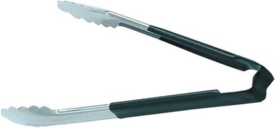 Vollrath 4781220 Jacobs's Price 12-Inch 1-Piece Tong, Stainless Steel, Black Handle
