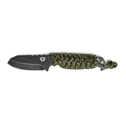 TRUE NEKKID Fixed Blade | 2.4 Sheepsfoot Blade, Thin, Lightweight Knife with Paracord Wrap -Tang Construction for Durability,Black