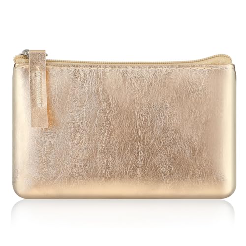 Mini Coin Purse, Portable PU Leather Wallet with Zipper Small Coin Purse Pouch for Women Change Pursegold
