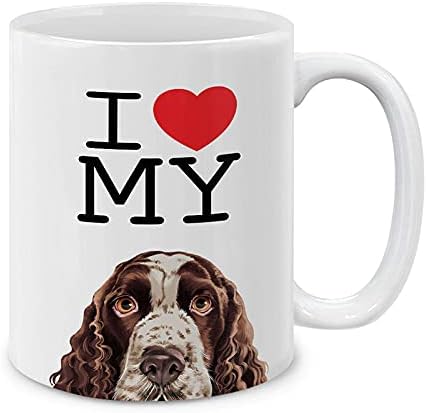 MUGBREW I Love My English Springer Spaniel Dog Ceramic Coffee Mug Tea Cup, 11 OZ