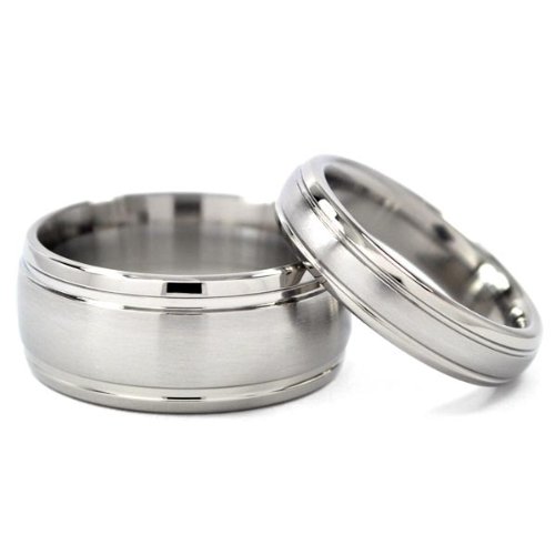 The Jewelry Source Titanium Ring Sets for Him and Her, Ring Sets, His and Her Rings