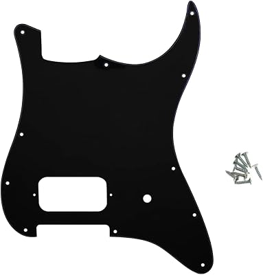 Pro 11 Holes Black 3 Ply ST Strat One Humbucker Guitar Pickguard for AmericanMexican FD Tom Delonge Strat Style Electric Guitar