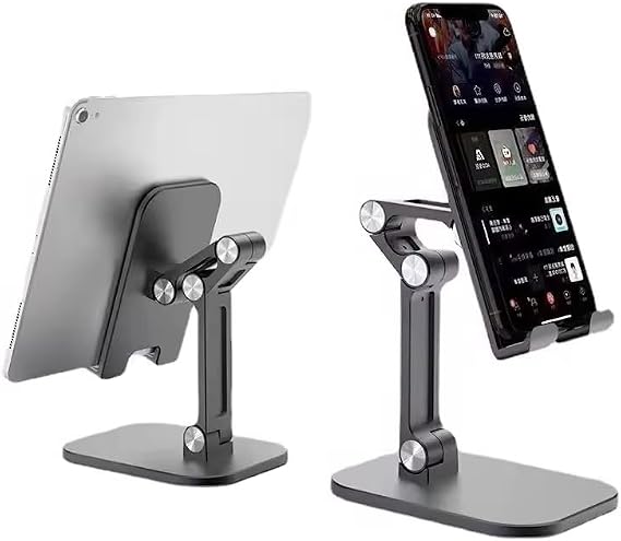 Multi Folding Cell Phone Stand,4 Adjustable Foldable Desktop Phone Holder Cradle Dock Compatible with iPhone 16 15 14 13 12 11 Pro Xs Xs Max Xr X 8, Kindle, Android Phones