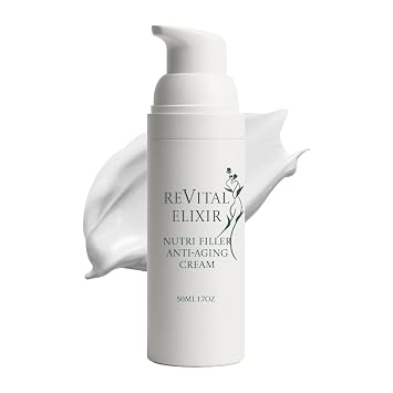 Nutri Filler Cream Peptide & Hyaluronic Acid Anti-Aging Moisturizer for Mature Skin Firming & Hydration, 1.7 oz Airless Pump