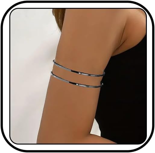 Arm Cuff Bracelet for Women Gold Arm Cuff Upper Arm Layered Cuff Bangle Bracelet Minimalist Armband Stackable Jewelry for Summer Beach