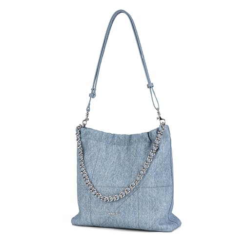 LA FESTIN Split Leather Shoulder Bag for Women with Adjustable Strap, Chain Detail, Elegant Womens Crossbody Handbags