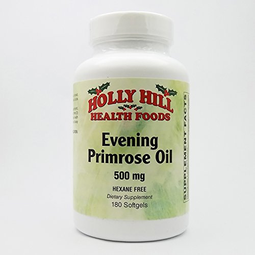 Holly Hill Health Foods, Evening Primrose Oil 500 MG, Hexane Free, 180 Softgels