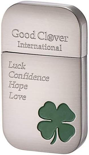 Metal Soft Flame Lighters Luck Clover Pattern Grinding Wheel Vintage Lighter Cool Pipe Lighters Perfect for Outdoor Camping Men's Women Gifts (Gray)