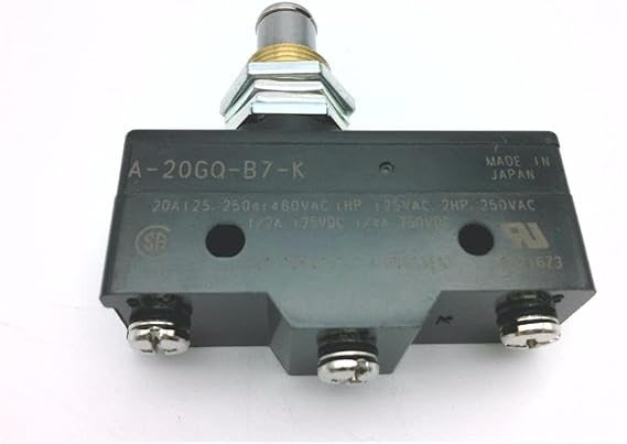 OMRON A-20GQ-B7-K 125 VAC/30 VDC, A Series, IP00 Ingress Protection, OVERTRAVEL Plunger, Panel Mount, Safety Switch, Screw Terminal, SNAP Action, SPDT Circuit