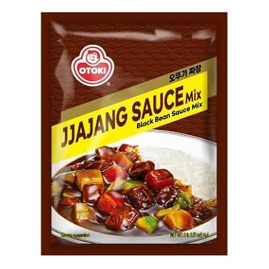 Ottogi Jjajang Black Bean Sauce Mix, Korean Style Stir Fry Seasoning, 100g