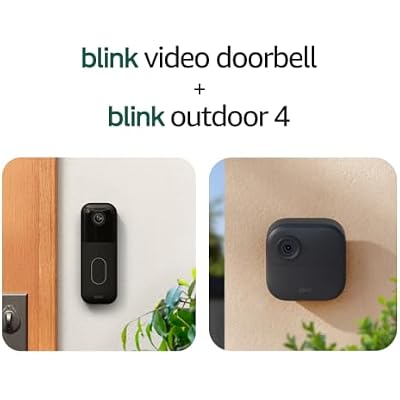 Blink Video Doorbell + Outdoor 4 Wireless smart security cameras, head-to-toe HD view, two-year battery life. Sync Module Core included 1 camera system + Video Doorbell