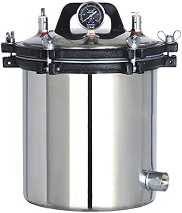 Autoclave Sterilizer Machine - Portable Pressure Steam Stainless Steel Lab Equipment with Vertical Dry Burn Prevention and Three-Valve System